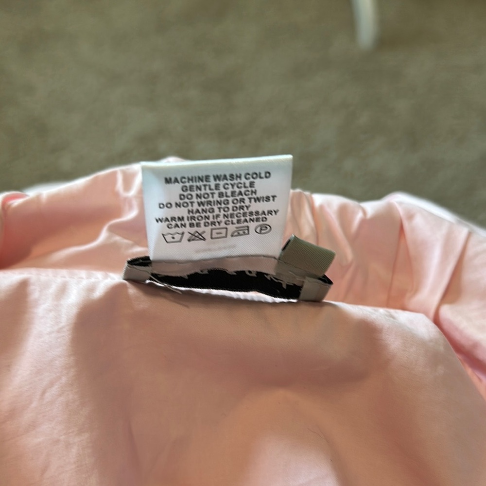 Pink Ruched Ruffled Long Sleeve Blouse - Picture 7 of 7